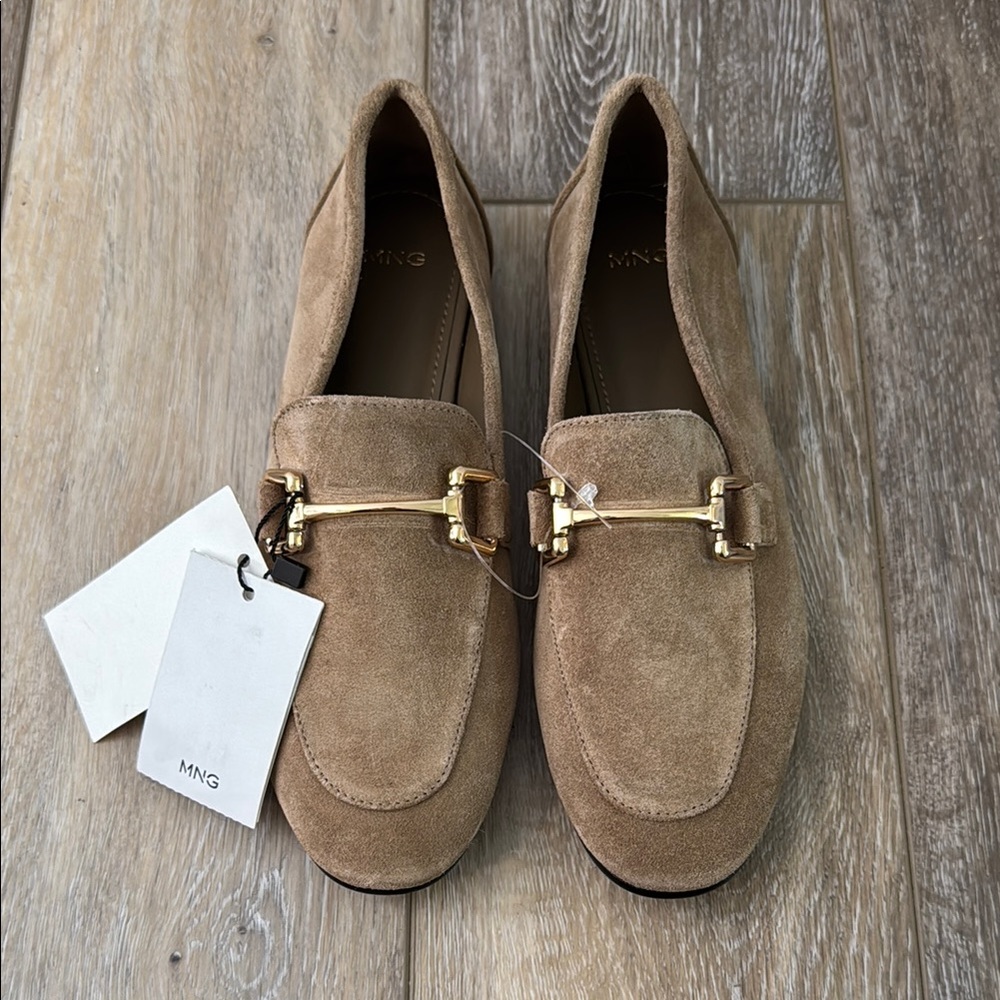 NWT Mango Women's Suede Leather Moccasins Sz 36